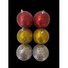 6'lı Strafor Simli Cici Top 4cm Karışık